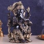 Ganesha Black Edition Brass Statue - 12" Height | Handcrafted Pure Brass Idol